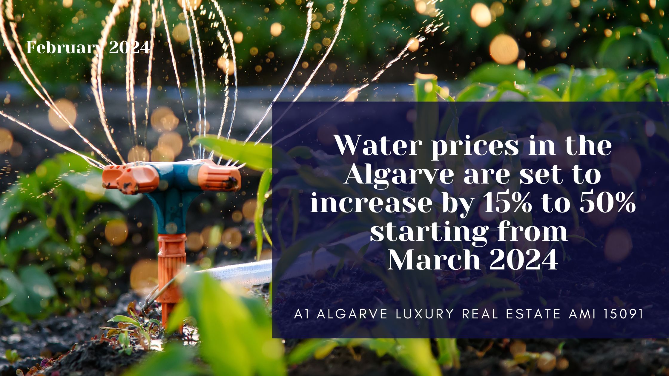 Os preços da água no Algarve deverão aumentar entre 15% e 50% a partir de março de 2024
