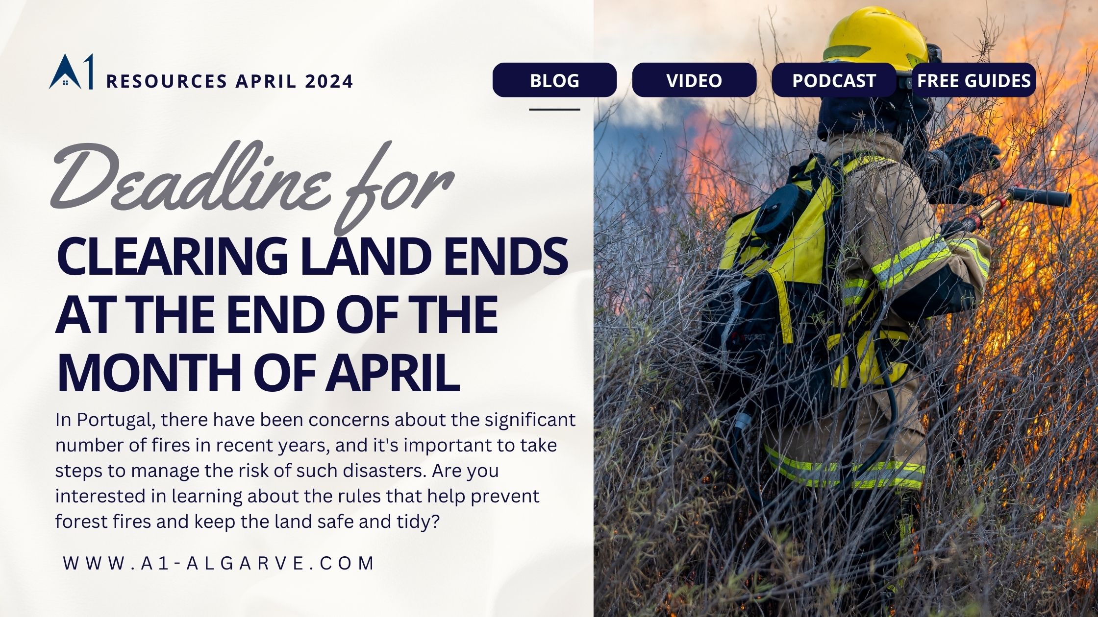 Deadline for clearing land ends at the end of the month of April